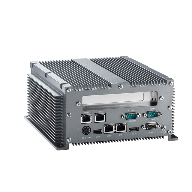 Intel D525 /N455 Fanless BOX PC Industrial Computer 4LAN 6COM 4USB With 1*PCIx1 Expansion Slot