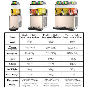 Machine à granita commerciale à 3 réservoirs en acier inoxydable pour la vente de boissons glacées et de crèmes glacées - Product Image 5