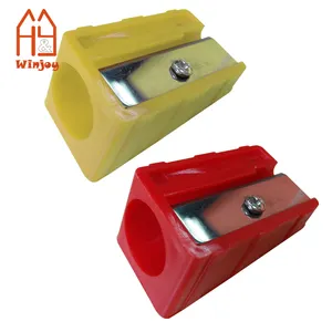 Office School Using Manual Sharpener Knife Red Color 1.7CM Diameter Hole Plastic Big Pencil Blade Sharpener