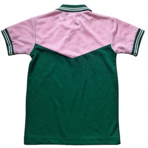 Girls Green Pink <b>White</b> School Uniform Set Short Sleeve <b>Polo</b> Shirt Pleated Skirt Polyester Primary School Children Uniform - Product Image 3