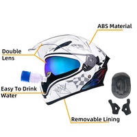 Casco de Motocicleta Integral ABS de Primera Calidad con Función para Beber Agua, Visera Doble Antivaho, Protector de Cabeza, Equipo de Seguridad para Conducir, Fabricantes