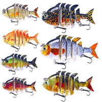 Leurre de pêche multi-articulé coloré et segmenté avec hameçons, appât dur en ABS pour le marlin et la pêche sportive