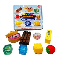 Jouet en caoutchouc à presser de Noël, boîte de 8 pièces, boîte mystère anti-stress en maltose