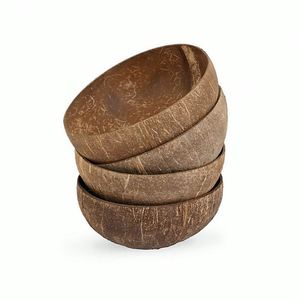 Bol à smoothie en bois de coco brun avec coque, intérieur blanc, en bois d'acacia, style Bouddha - Product Image 4