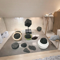 Pierre de lave d'aromathérapie SPA en basalte polie de roche volcanique avec plusieurs pores