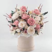 Buket Bunga Pernikahan yang Diawetkan, Rangkaian Mawar dan Peony untuk Dekorasi Pernikahan Boho Vintage, Latar Belakang Gapura, dan Hiasan Meja