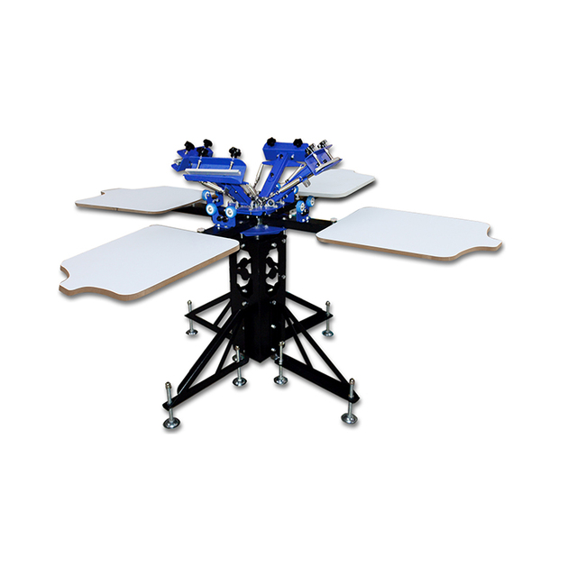 CYA442L Floor Type Four Color Four Station Double Wheel Screen Printing Machine for Tshirt Screen Printing Machinery