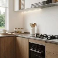 Meubles de cuisine modernes et minimalistes sur mesure avec finition grain de bois – Solutions de personnalisation complètes pour toute la maison, directement de l'usine