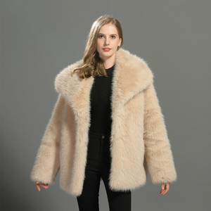 แจ็คเก็ตแฟชั่นฤดูหนาวสำหรับผู้หญิง,เสื้อโค้ทขนสัตว์เทียมสีขาวแจ็คเก็ตขนสัตว์เทียมเสื้อโค้ทขนสัตว์เทียม - Product Image 5