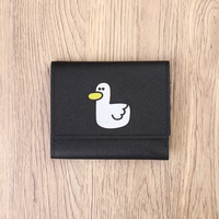 Minimalist ische dreifache Packung Lucky Duck Short Purse PU Leder Geldbörse Kids Cute Trifold Coin Purse Karten halter
