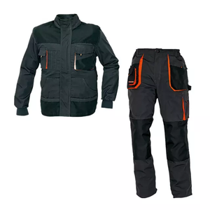 Vente en gros de vestes et pantalons de mécanicien en <span class=keywords><strong>coton</strong></span> pour hommes, deux pièces, uniformes de travail avec logo - Product Image 6