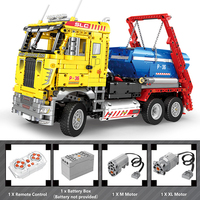 Reobrix 22016 MOC Camión de Carga de Barcos, Modelo de Coche RC, Control por APP, Rompecabezas, Juguetes de Ensamblaje, Bloques de Construcción, Sets de Ladrillos