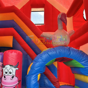 Castillo inflable con tobogán para fiestas infantiles al aire libre, tipo granja. - Product Image 4