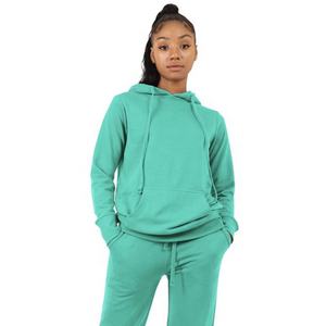 Sweat à capuche uni zippé pour femme, en polaire, manches longues, poche avant, doux, extensible, confortable, grandes tailles du S au XL - Product Image 3