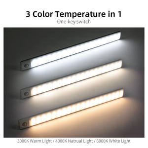 ضوء ليلي لاسلكي قابل لإعادة الشحن مع مستشعر حركة LED، إضاءة حديثة للخزائن مثبتة على الحائط، ضوء أبيض دافئ لغرف النوم والحمامات - Product Image 3