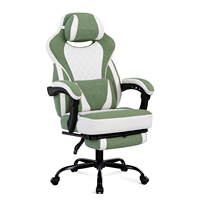 Chaise de bureau ergonomique silencieuse pour le jeu et l'ordinateur, avec accoudoirs réglables et repose-pieds
