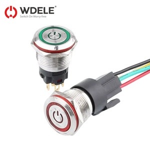 WD 19mm Acier Inoxydable Anti Front IP67 2NO 6v 12v 24v Anneau Bouton Poussoir avec Fil Câble <span class=keywords><strong>Télécommande</strong></span> - Product Image 1