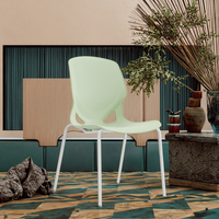 Chaise d'étudiant commerciale empilable, pliable, durable, écologique, design américain, moderne, ergonomique, en plastique et métal, conique, pour l'école
