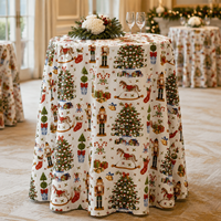 Housse de table rectangulaire en polyester personnalisée à faible MOQ pour événements extérieurs et fêtes – Vente en gros de décorations de Noël