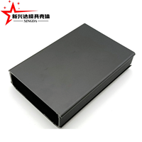 Boîtier de dissipation thermique en aluminium extrudé anodisé gris à double ailette pour module de carte de circuit imprimé d'alimentation