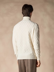 <span class=keywords><strong>Jersey</strong></span> de <span class=keywords><strong>Cuello</strong></span> Alto con Textura de Diamante de Lujo para <span class=keywords><strong>Hombre</strong></span>, Diseño Geométrico de Rejilla, <span class=keywords><strong>Jersey</strong></span> de <span class=keywords><strong>Cuello</strong></span> Alto en Mezcla de Lana y Cachemira - Product Image 2