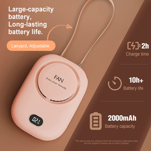 Hanging Neck Fan 2000mAh Battery Air Cooler Mini Portable Rechargeable Bladeless Operating English for Car Outdoor Hotel Use - Product Image 3