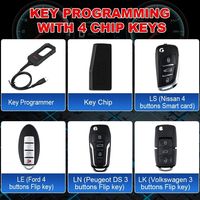Programador de Llaves Launch X431 IMMO, Fabricante de Controles Remotos con 1 Super Chip y 4 Llaves Inteligentes