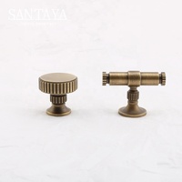 Poignées de meubles Santaya en laiton brossé antique massif, poignées de cuisine, poignées de tiroir de chambre à coucher, boutons de placard