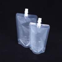 Pochette à bec verseur multi-tailles en PE/PET, transparente, anti-fuite, pour emballage alimentaire (lait, jus, eau, boissons liquides)