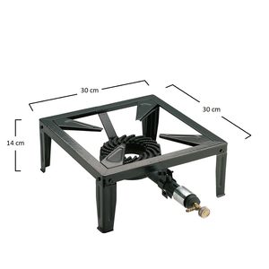Set Fornello a Gas con Riduttore di Pressione Variabile, Bruciatore da 125mm, Regolatore di Fiamma in Ghisa, Fornello da Campeggio - Product Image 2