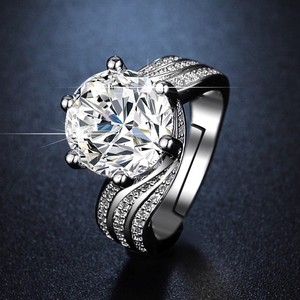 Round Diamond Ring 5 Carat Prong Setting Full Pave Band Women's Engagement Jewelry - Product Image 2