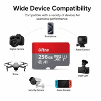Carte SD Ultra Micro Mini en plastique 64 Go/128 Go/256 Go A1 C10 U1 150 Mo/s pour téléphones/tablettes Android Garantie 10 ans Large plage de températures