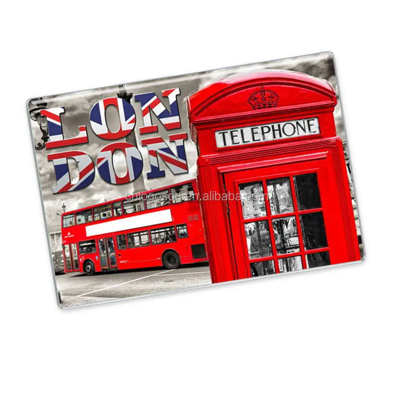 Custom Logos UK souvenirs epoxy printed magnets London Telephone Booth Gift fridge magnet for gift shops