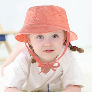 ZG Unisex Kinder Fischerhut algodón orgánico recién <span class=keywords><strong>nacido</strong></span> sombrero personalizado bebé niña y niño muselina sombreros de cubo gorras para <span class=keywords><strong>verano</strong></span> - Product Image 3