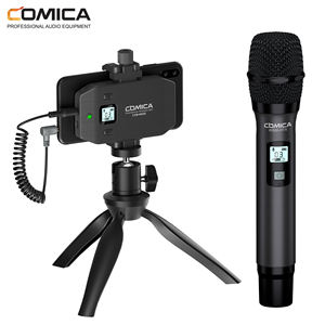Microphone sans fil professionnel <span class=keywords><strong>COMICA</strong></span> à 6 canaux pour smartphone avec poignée standard pour vidéo mobile - Product Image 1