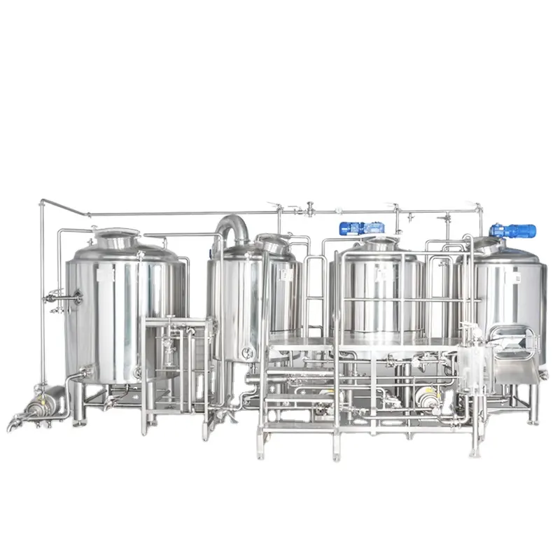 1200L 3 Vessel Brewhouse Brewery Equipment 12HL Craft Beer Brewing Tanks Customized Turnkey Project PLC Control Brewery Machine