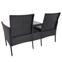 Fauteuil de jardin en métal démontable avec structure en rotin PE, prix de gros usine, haute qualité, pour l'extérieur