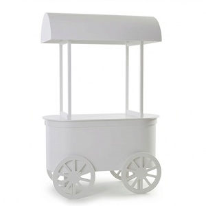 <span class=keywords><strong>Chariot</strong></span> à desserts vintage en contreplaqué <span class=keywords><strong>blanc</strong></span> pour mariage et hôtel, idéal pour la présentation de bonbons - Product Image 5