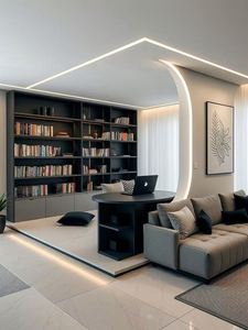 ตู้หนังสือไม้เนื้อแข็งฝรั่งเศสตู้หนังสือแสดงที่บ้านสำนักงานห้องนั่งเล่นเฟอร์นิเจอร์และห้องสมุด - Product Image 2