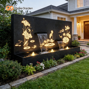 Vente directe usine – Cascade murale extérieure rectangulaire personnalisable, moderne et luxueuse, en aluminium et acier pour jardin - Product Image 2