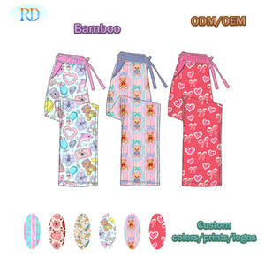 <span class=keywords><strong>Pantaloni</strong></span> per Bambine in Morbido Bambù <span class=keywords><strong>con</strong></span> Stampa Cartoon Personalizzata ODM OEM Ruidian, Gamba Dritta e Vita Regolabile <span class=keywords><strong>con</strong></span> Cordoncino - Product Image 2