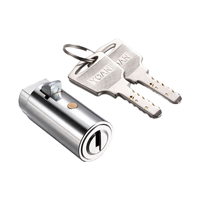 Serrure à cylindre à clé alvéolée en laiton chromé brillant de haute sécurité ANSI Grade 2, 2/3 clés, entraxe 50 mm, pour distributeurs de snacks et de sodas