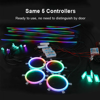 Kit de Bandes Lumineuses d'Ambiance LED RGBIC Universel pour Intérieur de Voiture, Installation Facile, Éclairage Ambiant Personnalisé en Usine