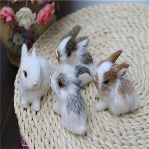 ตุ๊กตาสัตว์ทำจากขนสัตว์สมจริง,ตุ๊กตาสัตว์อุปกรณ์ตกแต่งวันคริสต์มาสอื่นๆกระต่ายขนาดเล็ก - Product Image 5