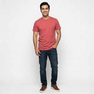 T-shirts décontractés pour hommes en coton 100% à coupe régulière, à col rond, à manches courtes, respirants, avec logo sur le devant et épaules tombantes - Product Image 1