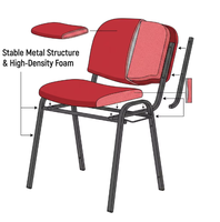 Muebles de Comedor, Sillas Apilables con Estructura Metálica, Silla Tapizada con Respaldo de Tela, Sillas para Visitantes de Restaurantes