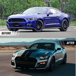 Kits de Carrocería Completos para <span class=keywords><strong>Ford</strong></span> <span class=keywords><strong>Mustang</strong></span> S550 2015-2017, Kit de Conversión de Carrocería Estilo GT500 con Alerón, Faldones Laterales y Difusor Trasero - Product Image 5