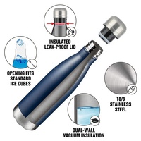 Bouteille d'eau isolée en cuivre et acier inoxydable de qualité alimentaire, avec Logo personnalisé, 350 ml, 500 ml, 750 ml, or Rose