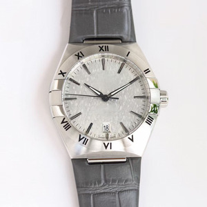 Montre-bracelet pour homme haut de gamme, classique, tendance et best-seller, avec bracelet en cuir, affichage de la date et verre saphir. - Product Image 1