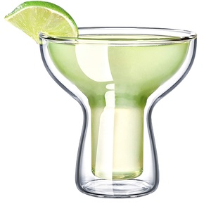 Vasos de vidrio con doble pared, Copas de <span class=keywords><strong>Margarita</strong></span> aislantes de 12 onzas, de pared única, creativa, para cóctel, Bar - Product Image 1